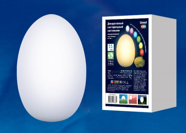 ULG-R003 019/RGB IP54 EGG Светильник декоративный светодиодный «Яйцо». Аккумуляторный (в/к). 14*19см