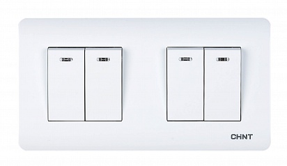 4-клавишный выключатель с LED-подсветкой 10А 250В NEW3 (CHINT) 4-клавишный выключатель с LED-подсветкой 10А 250В NEW3 (CHINT)