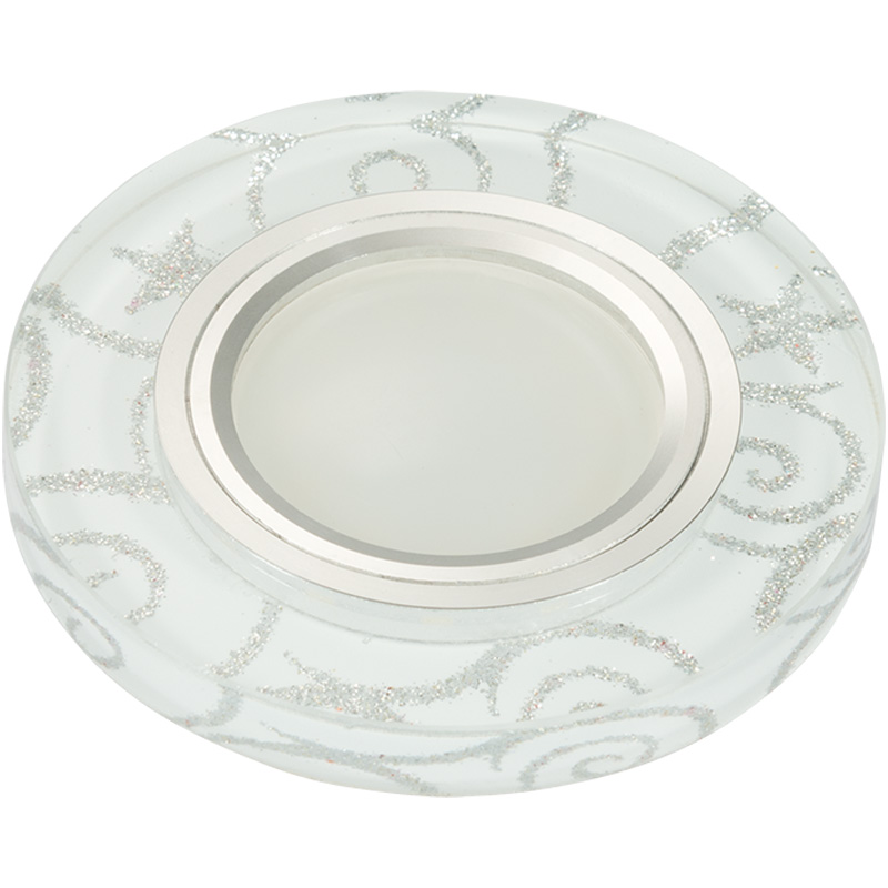 DLS-L202 GU5.3 CHROME/WHITE Светильник декоративный встраиваемый, серия Luciole. Без лампы. Доп.подс